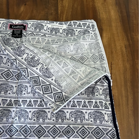 Golftini Women's 6 GOLF  skort navy & white elephants cotton blend BX21 - Picture 5 of 10